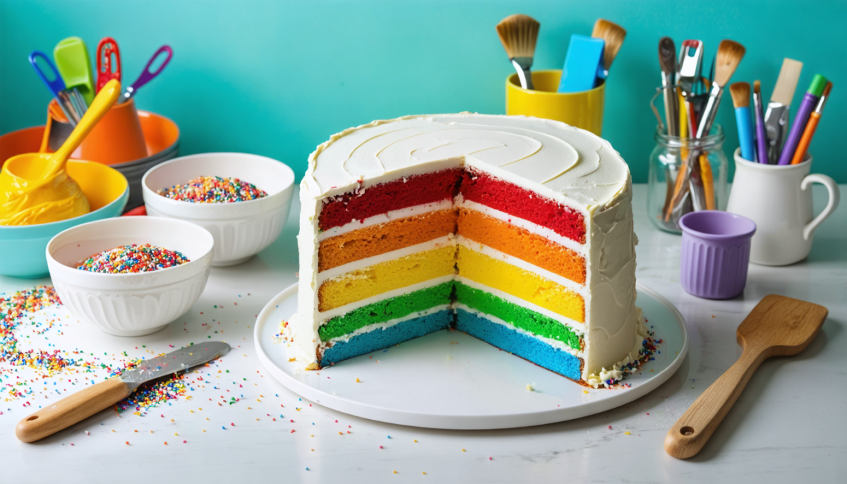 découvrez notre recette pas à pas pour réaliser un gâteau arc-en-ciel spectaculaire, facile et amusant à préparer pour toutes les occasions.