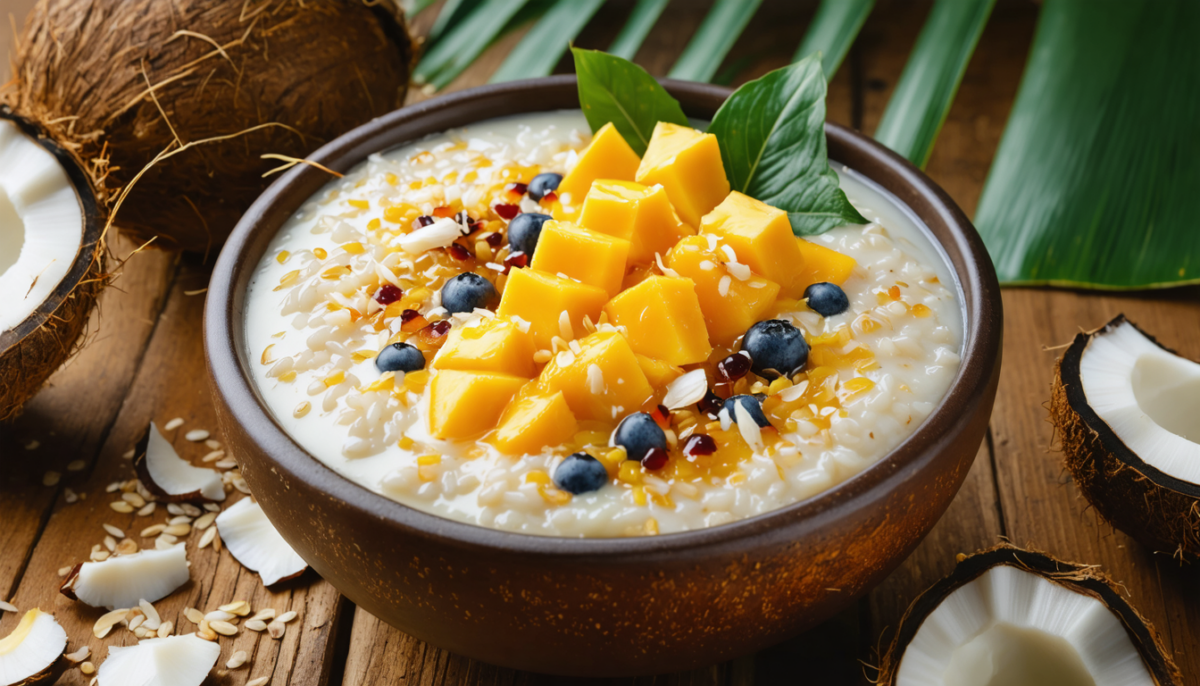 découvrez notre recette de riz au lait de coco, un délicieux dessert qui allie douceur onctueuse et saveurs exotiques pour un véritable voyage gourmand.