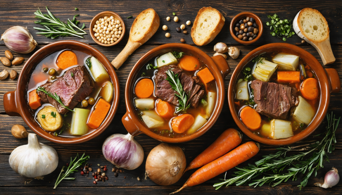 explorez trois recettes originales de pot-au-feu pour réchauffer vos repas d'hiver avec des saveurs uniques et gourmandes.