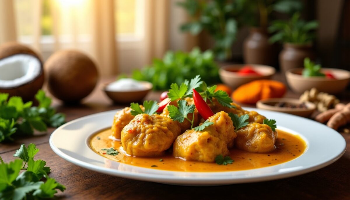 Comment préparer un savoureux poulet au curry et lait de coco