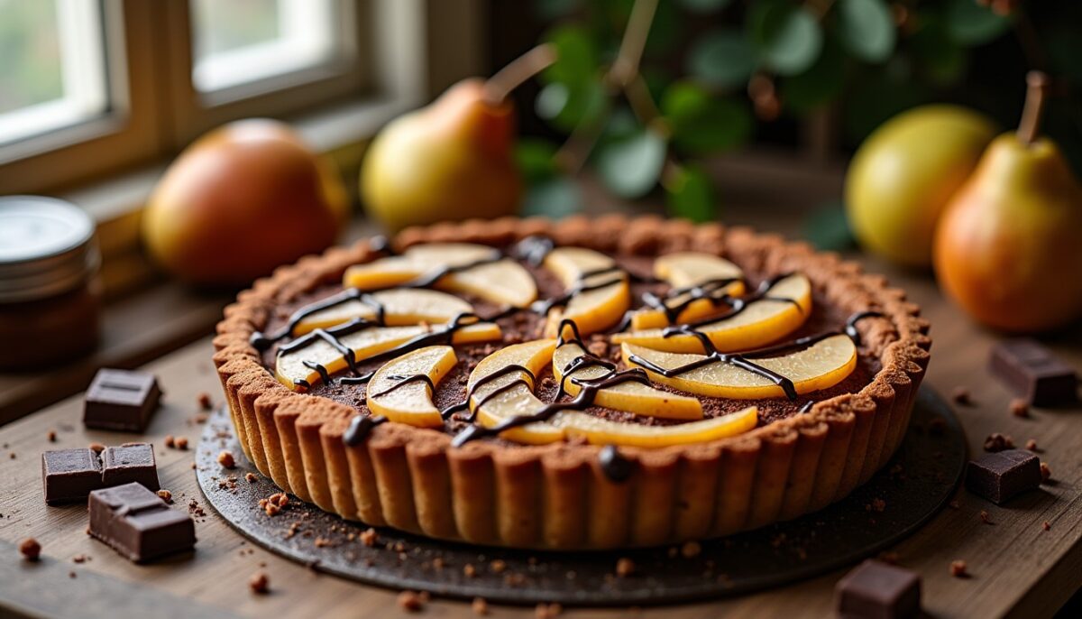 Tarte poire chocolat : l'alliance parfaite entre douceur fruitée et intensité gourmande !