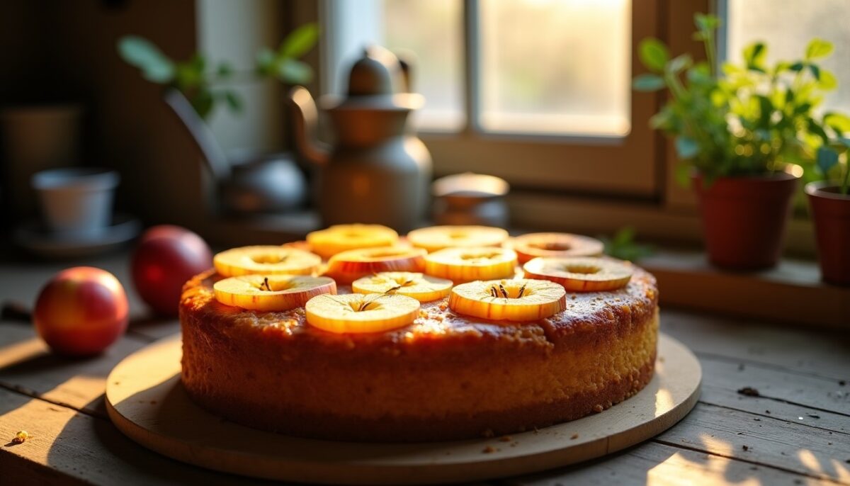Délicieux gâteau moelleux au yaourt et pommes fondantes