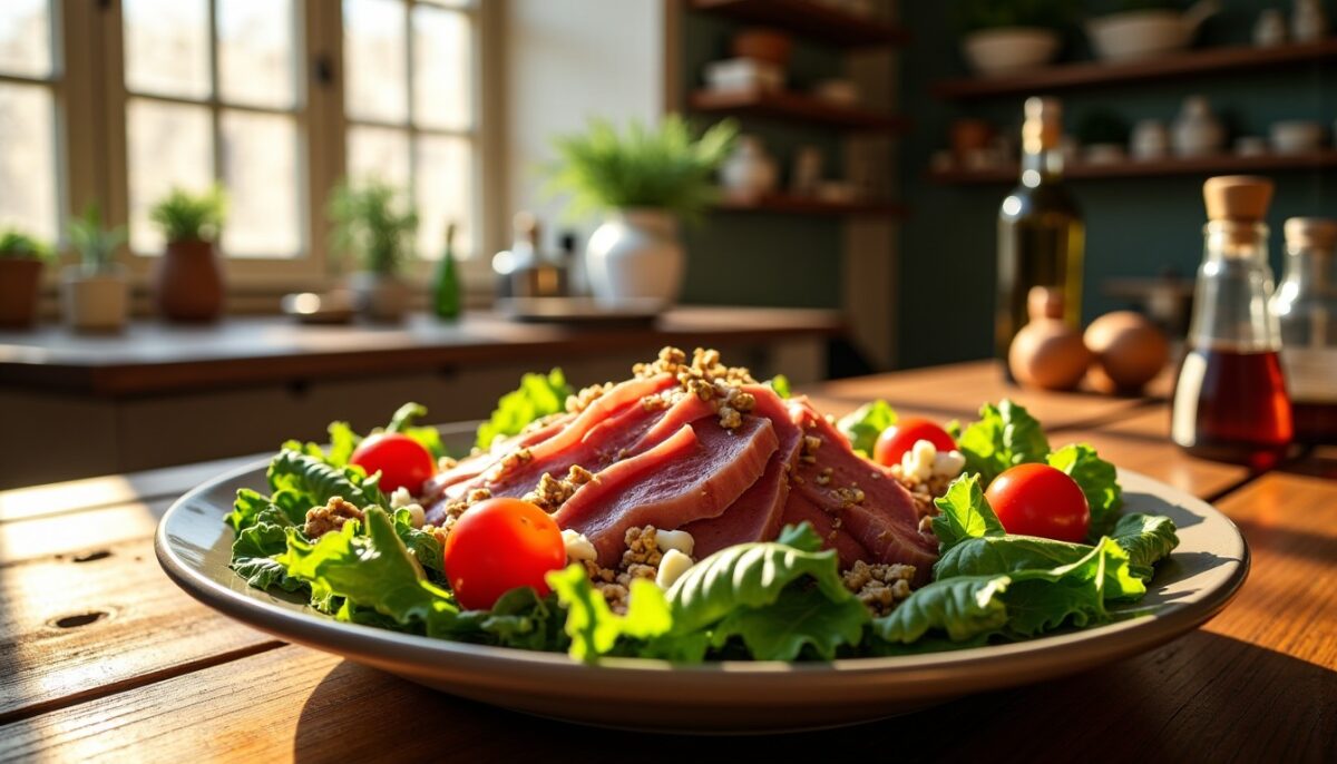 Délicieuse salade au magret de canard : recette savoureuse et facile à réaliser